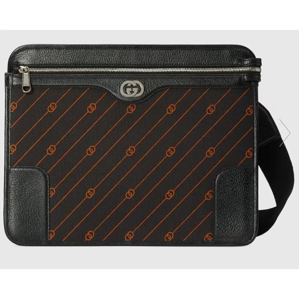 Gucci 752595 Unisex Interlocking Medium GG Messenger Bag‎